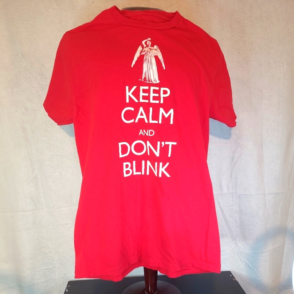 Official BBC Dr Who Keep Calm And Dont Blink Tshirt US Men's Large Authentic